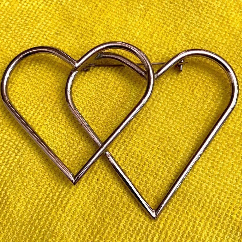 Two hearts vintage brooch 